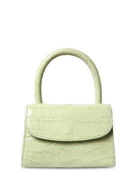 BY FAR - Mini croc embossed leather bag - Sage Green | Luisaviaroma | Luisaviaroma