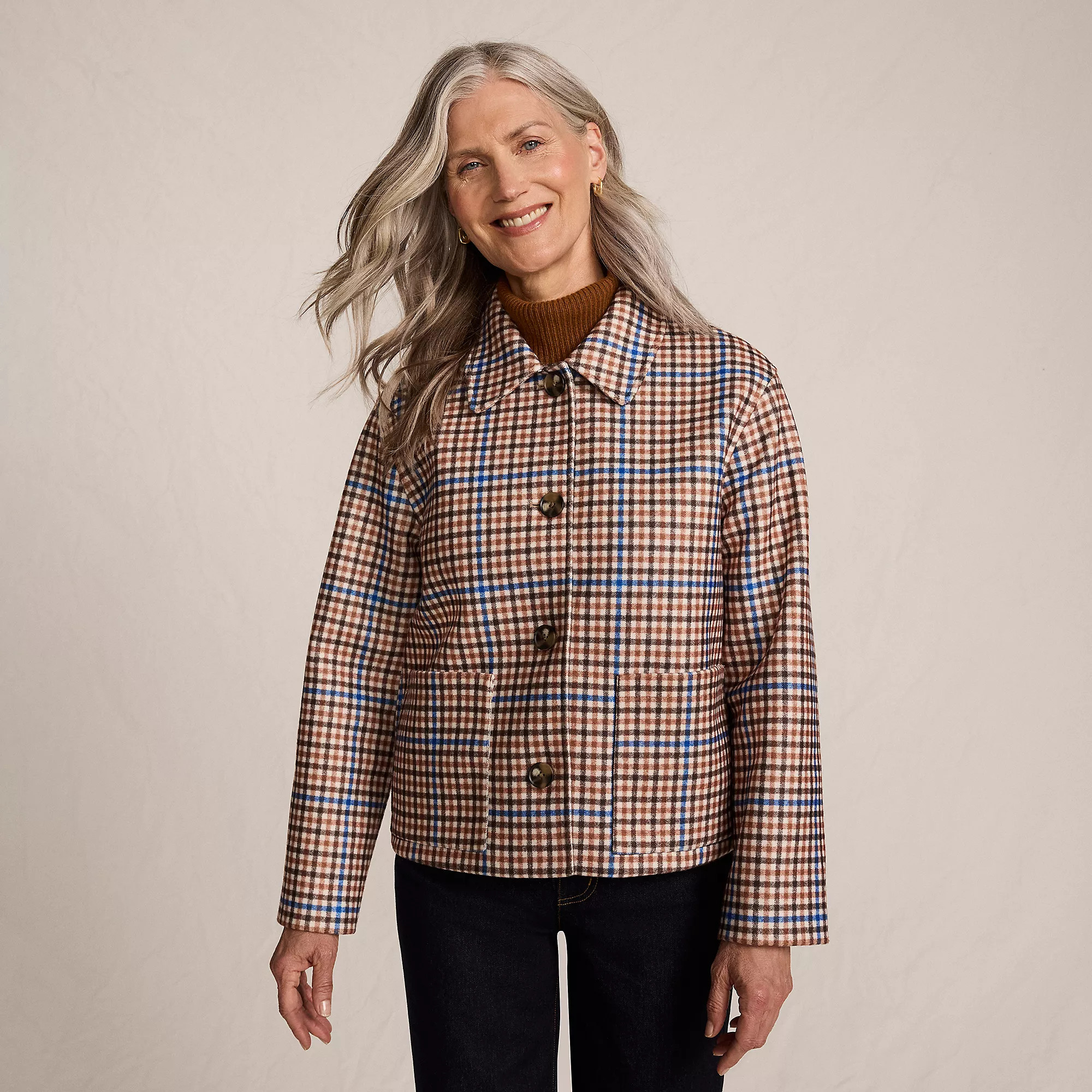 Women's Heritage Brushed Print Shirt Jacket | Lands' End (US)