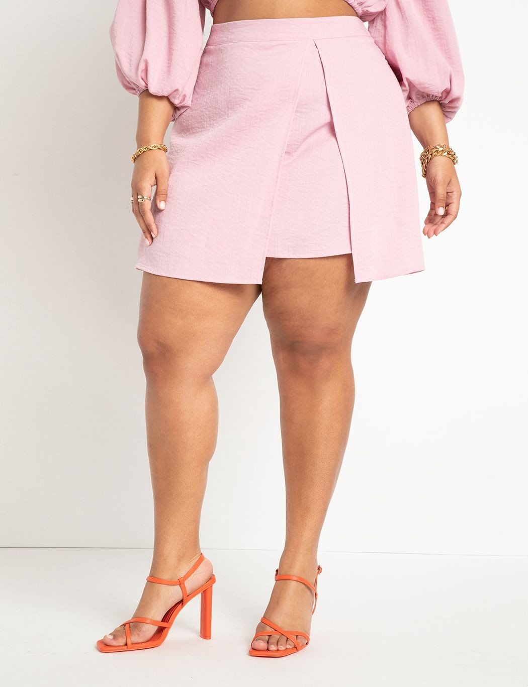 Mini Skirt With Slit | Women's Plus Size Skirts | ELOQUII | Eloquii