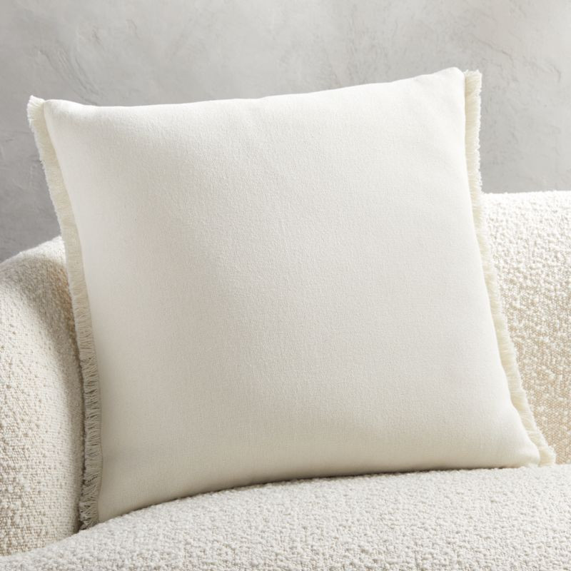 20" Flota White Fringe Pillow | CB2 | CB2
