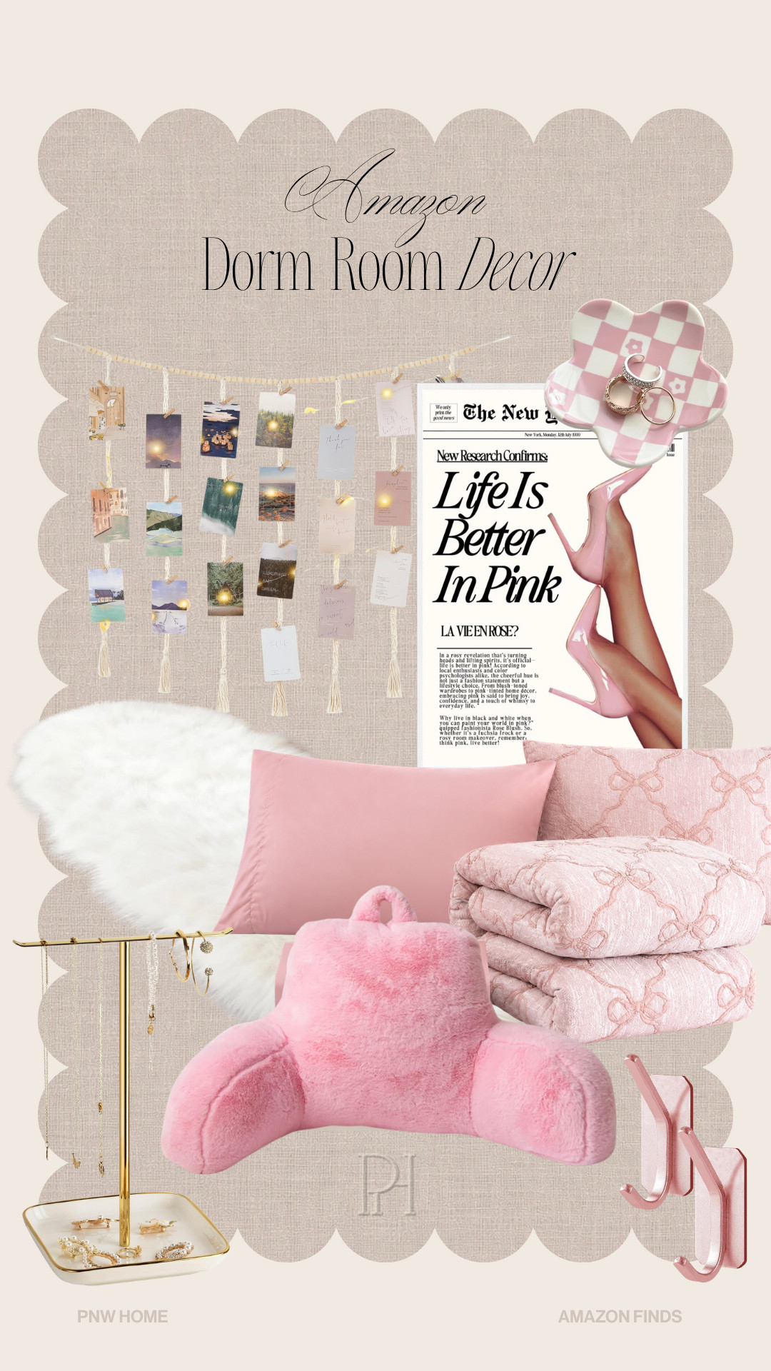 Amazon decor finds for the girl's dorm room!

dorm room decor, photo display, pink pillow, pink bedding, pink poster, ring dish, jewelry stand, faux fur rug, pink hooks, jewelry organizer, dorm room bedding, teen girl bedroom, girl's bedroom essentials 

 #LTKmomlife #LTKSeasonal #LTKKids