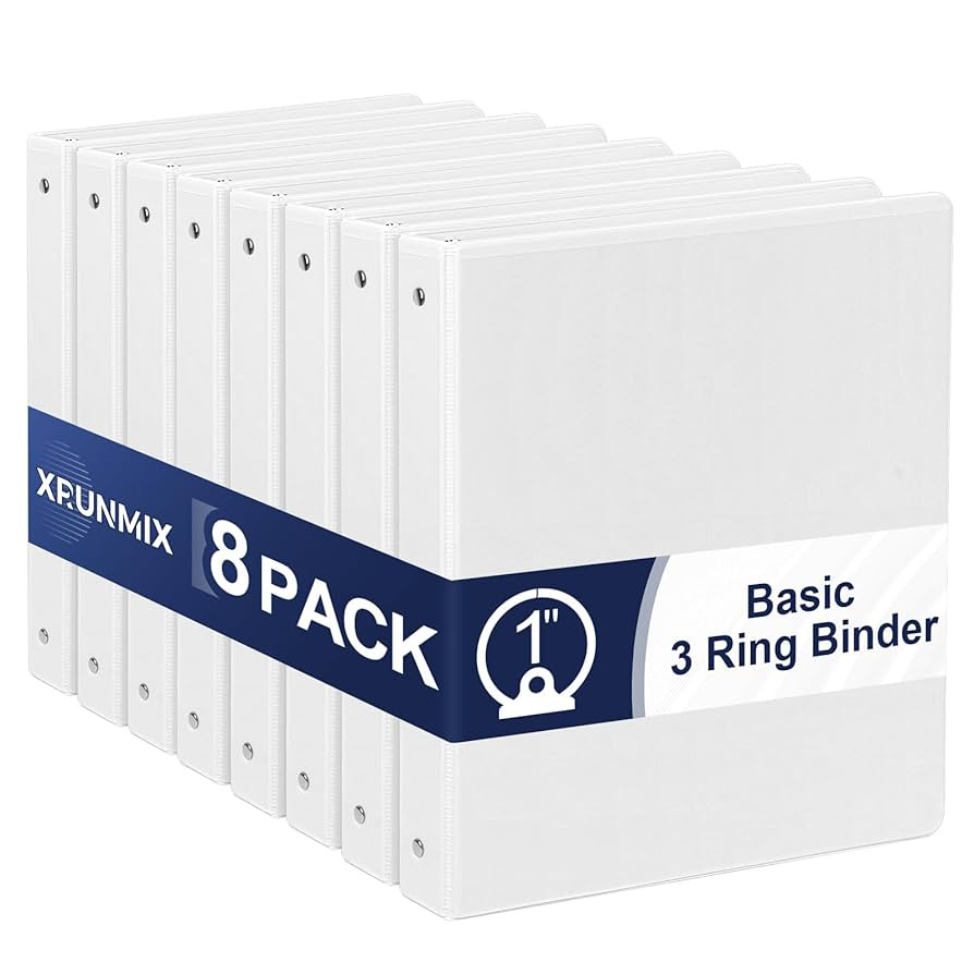 0.5-1-Inch 3-Ring-Binder with Pockets, 1'' Basic Binders 1-inch View Round Binders Holds 200 Shee... | Amazon (US)
