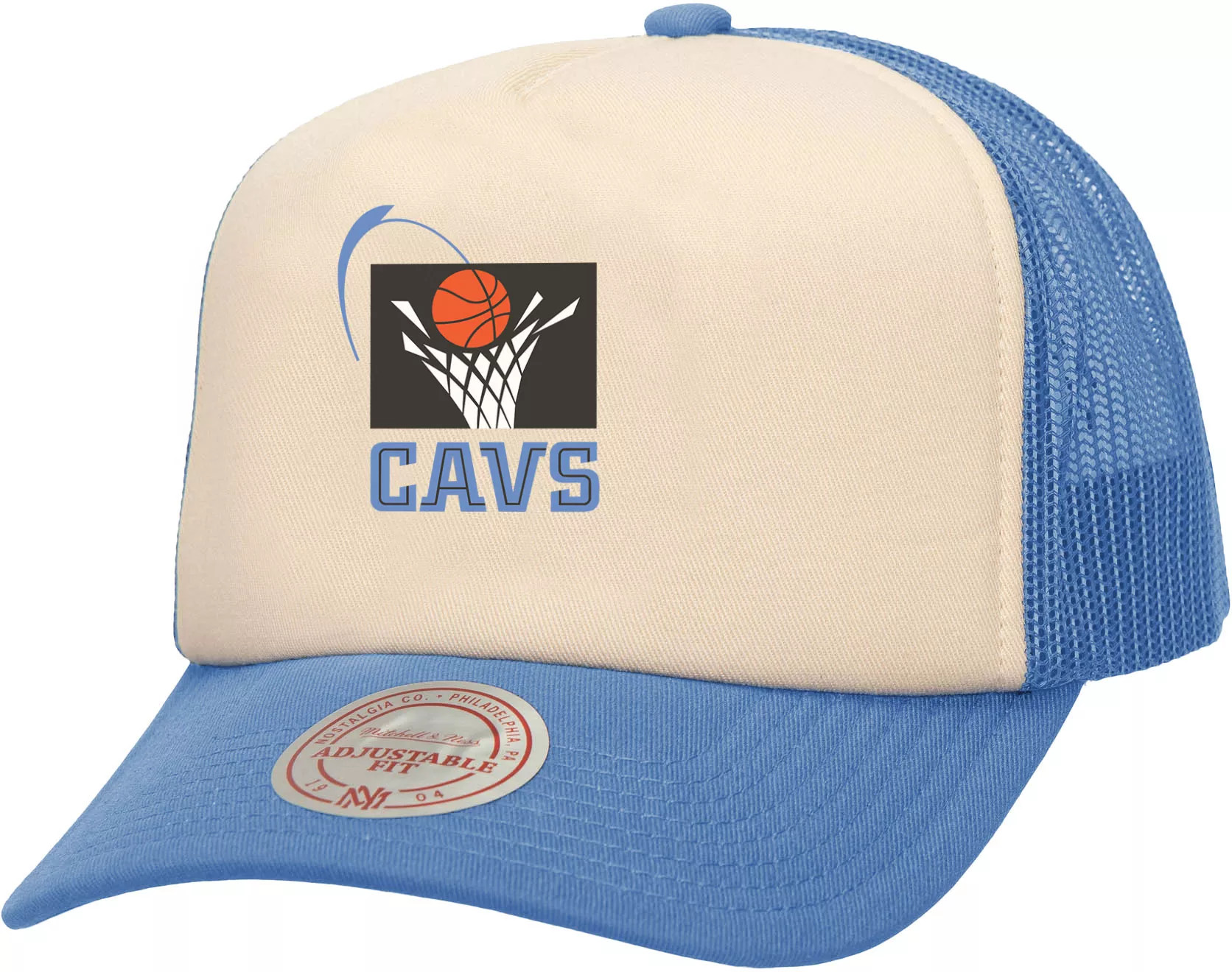 Mitchell & Ness Adult Cleveland Cavaliers Off White Block Trucker Hat | Dick's Sporting Goods | DICK'S Sporting Goods