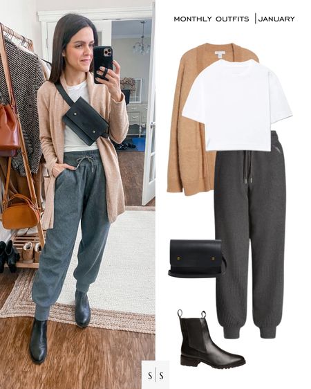 Monthly outfit planner : JANUARY looks | #athleisure #sweatpant #jogger #loungewear #casualstyle #lugboots #winteroutfit | See entire calendar on thesarahstories.com ✨

#LTKstyletip