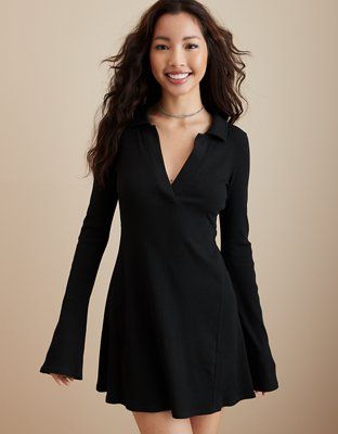 AE Collared Knit Mini Dress | American Eagle Outfitters (US & CA)