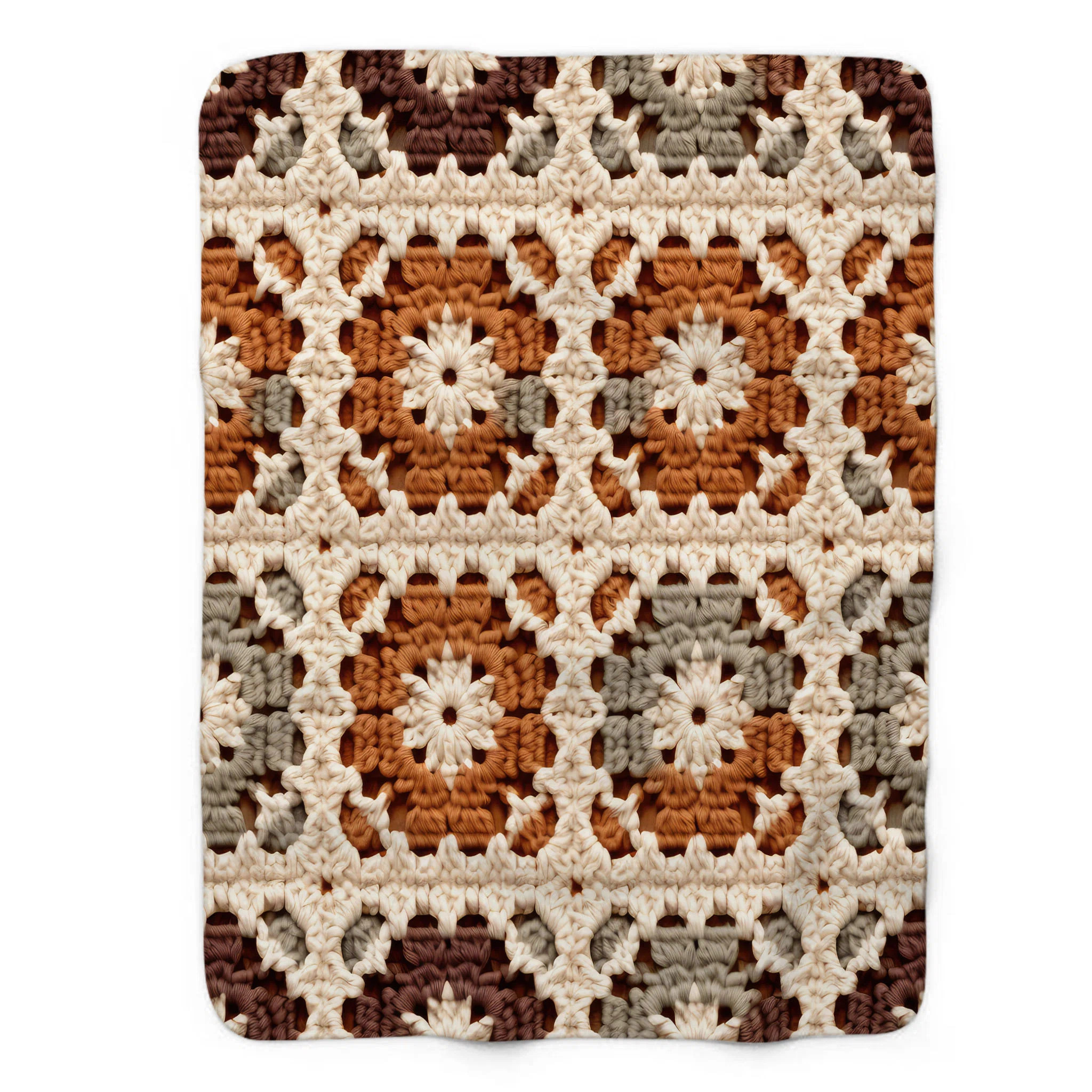 Boho Crochet Illusion - 1 Piece Premium Sherpa Bla Throw Blanket | Wayfair North America