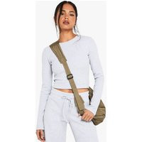 Womens Waffle Long Sleeve Top - Grey - 12 | boohoo (US & Canada)