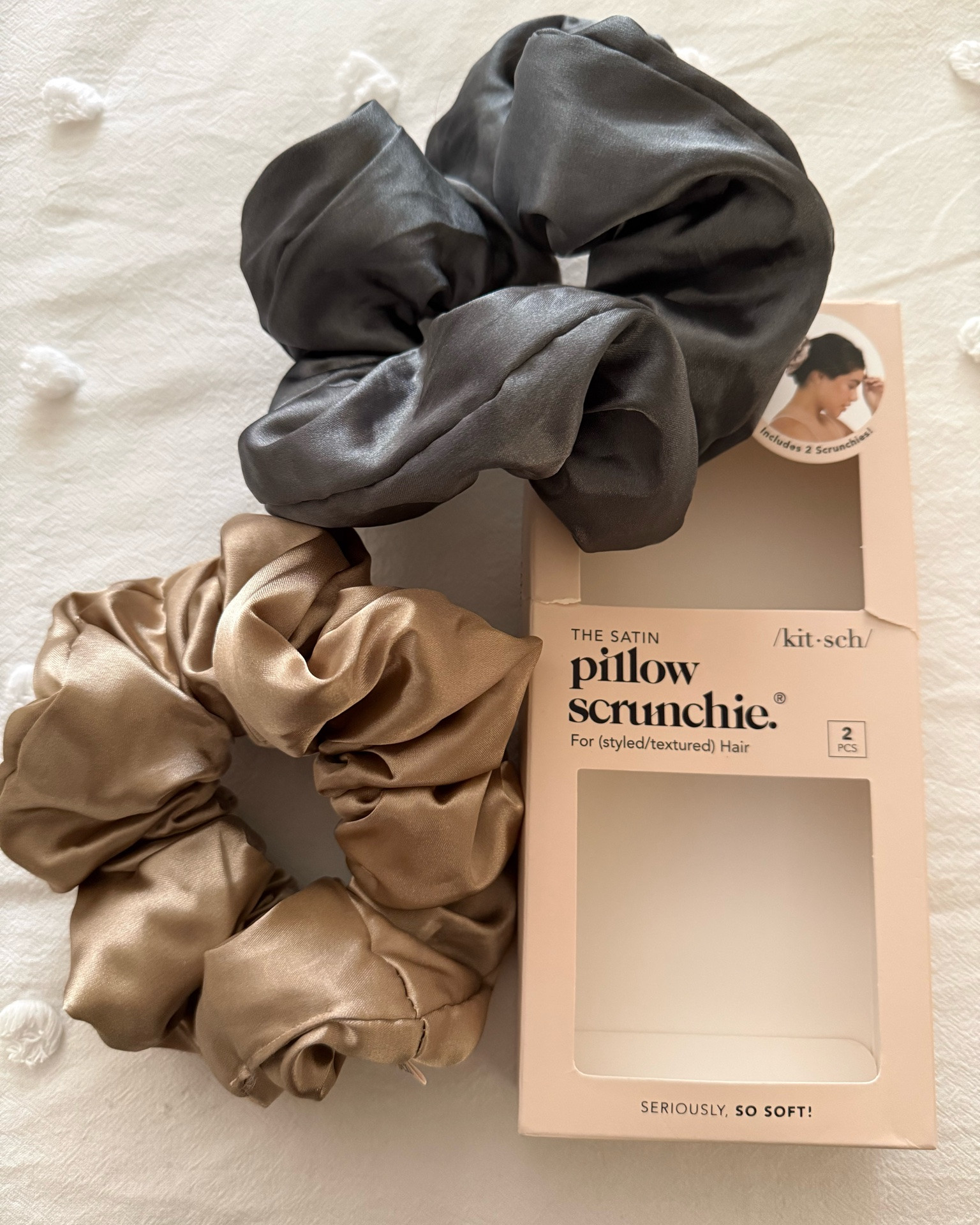 These pillow scrunchies from Kitsch are fantastic for achieving beautiful, voluminous curls. They’re incredibly comfortable to wear while sleeping. Before going to bed, I usually do a high ponytail. If you prefer, you can spray your hair with water beforehand. Then, simply pull out the scrunchie, grab your hair, and wrap the actual ponytail around that section. And that’s it—your hair is now neatly tied into a bun.

#LTKSeasonal #LTKBeauty #LTKmomlife #LTKselfcare

#LTKSaleAlert