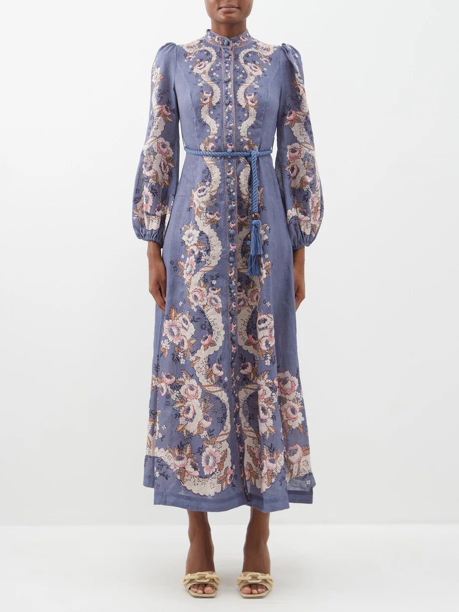 Vitali printed linen dress | Zimmermann | Matches (UK)