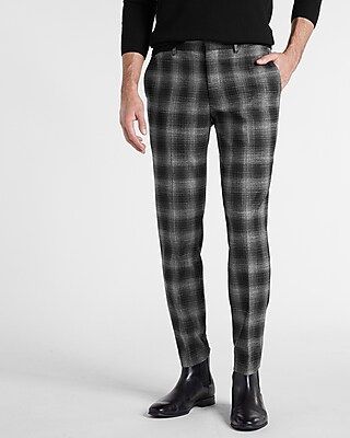 Extra Slim Plaid Flannel Suit Pant | Express