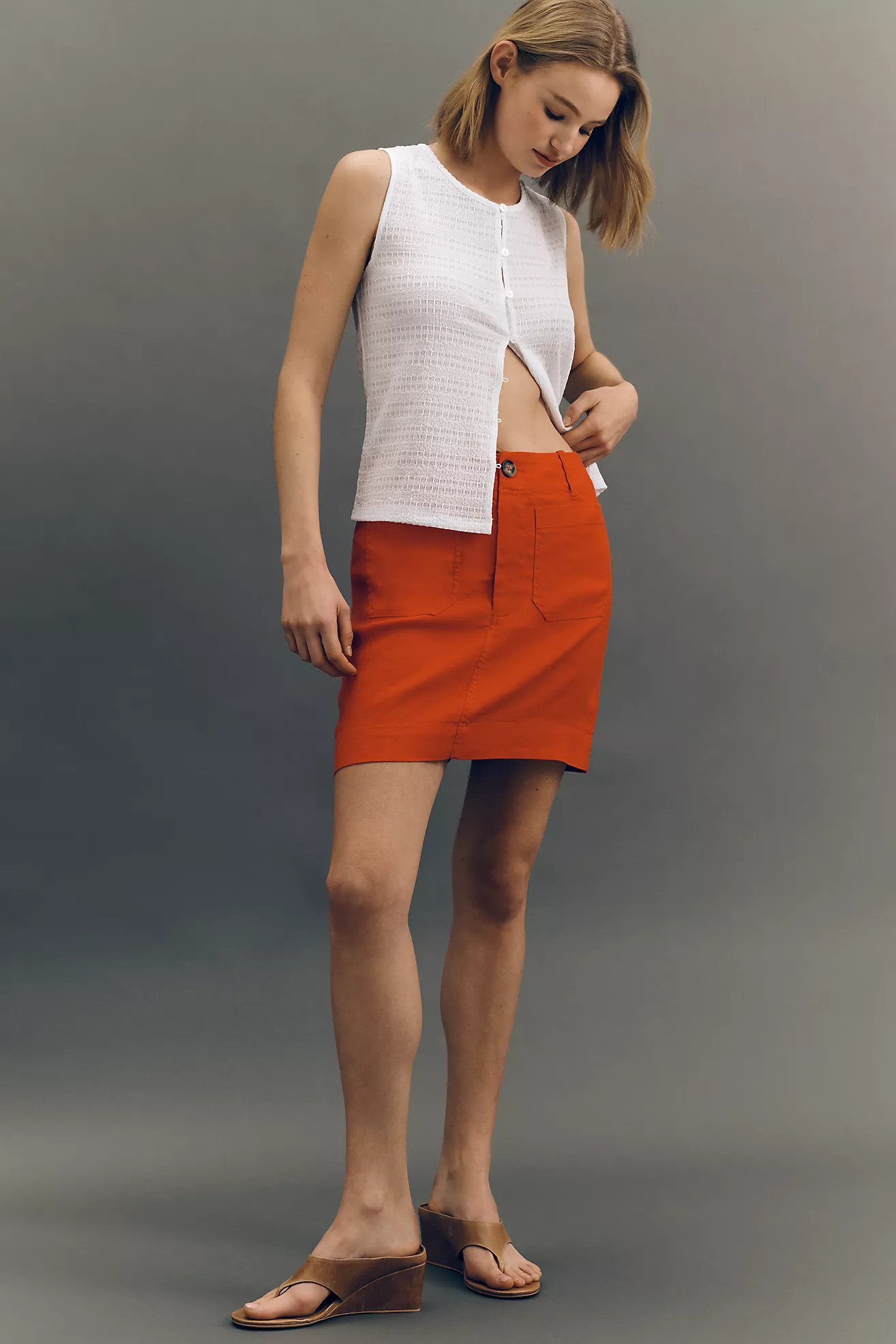 Colette European Linen Stretch Mini Skirt | Anthropologie (US)
