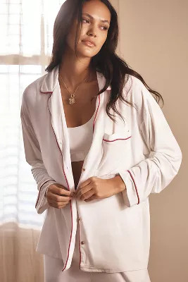 The Briar Piped Pajama Shirt: Long-Sleeve Edition | Anthropologie (US)