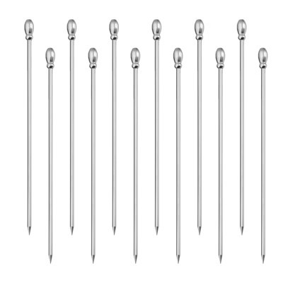 Unique Bargains Stainless Steel Metal Drink Appetizer Cocktail Picks 4.3" 12 Pcs | Target