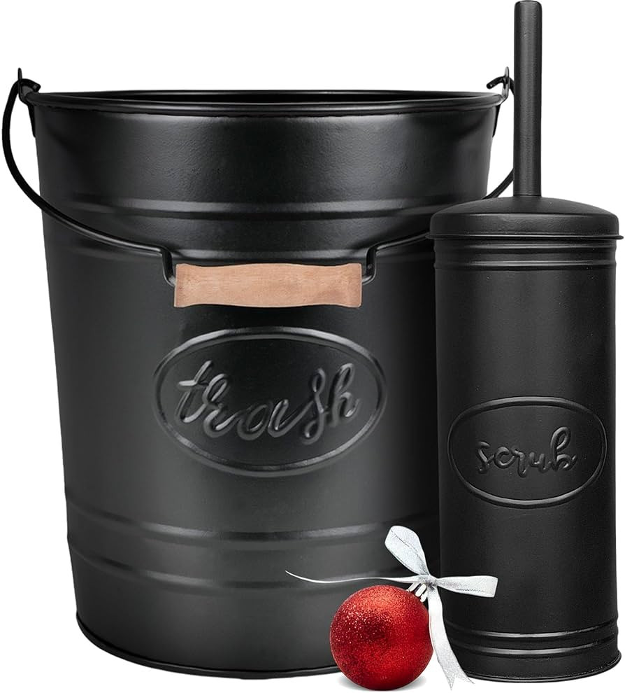 Autumn Alley Farmhouse Bathroom Trash Can and Toilet Brush Set - Rustic Farmhouse Bathroom Access... | Amazon (US)