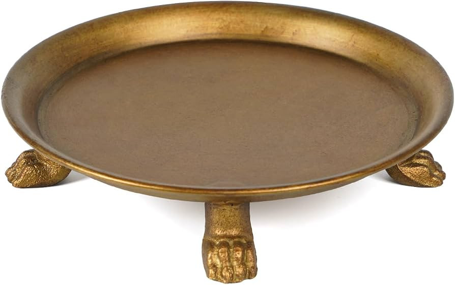 NIKKY HOME 8" Vintage Clawfoot Ring Holder Jewelry Tray, Gold Trinket Dish | Amazon (US)