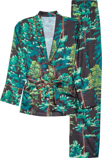 KILO BRAVA Wrap Satin Charmeuse Pajamas | Nordstrom | Nordstrom