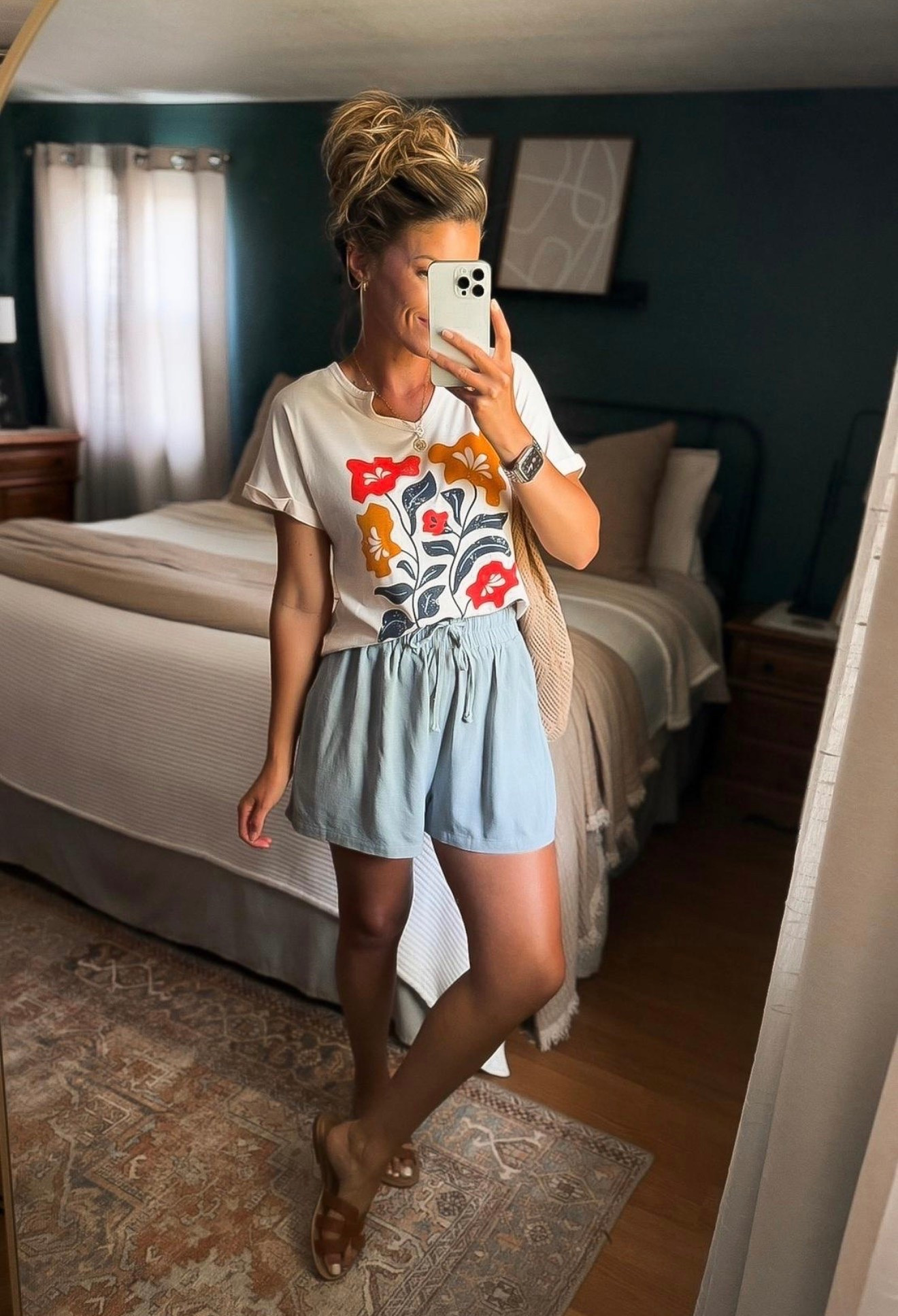 Amazon fashion finds. 
Tee / small (runs big)
Shorts / medium

#LTKSeasonal #LTKOver40 #LTKootd