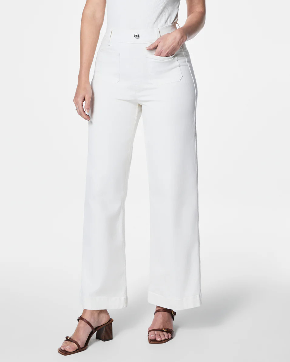 Cropped Wide-Leg Jeans, Shaded Blue | Spanx