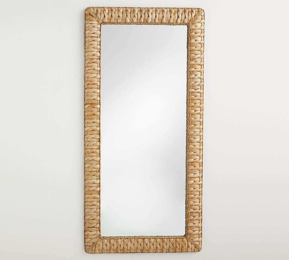 Mallorca Handcrafted Woven Seagrass Floor Mirror - 35"W x 72"H | Pottery Barn (US)