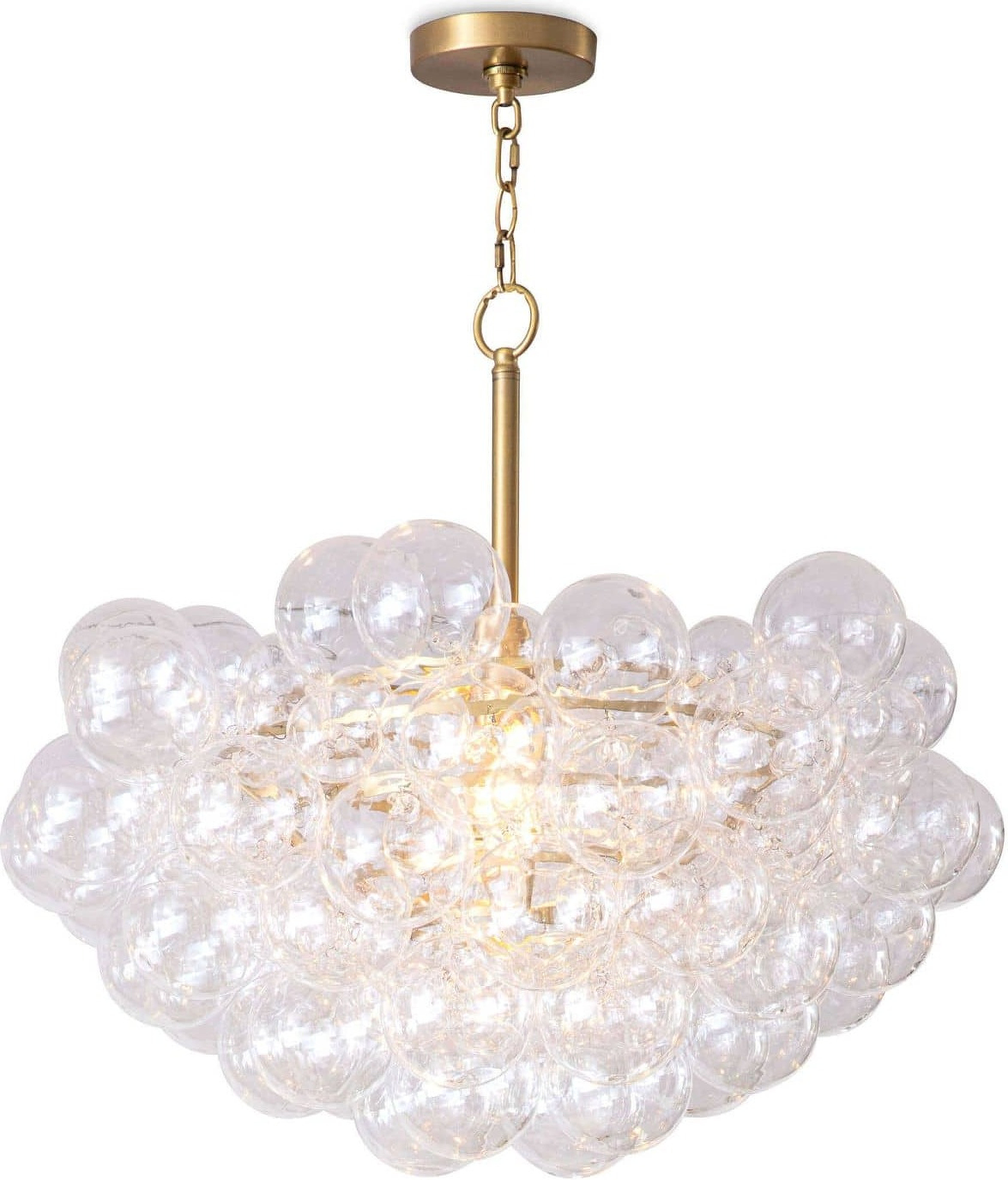 Bubbles Chandelier In Clear Natural Brass | 1stopbedrooms