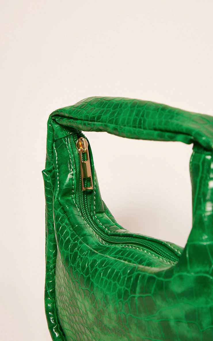 PRETTYLITTLETHING Green PU Croc Mini Grab Bag | PrettyLittleThing US