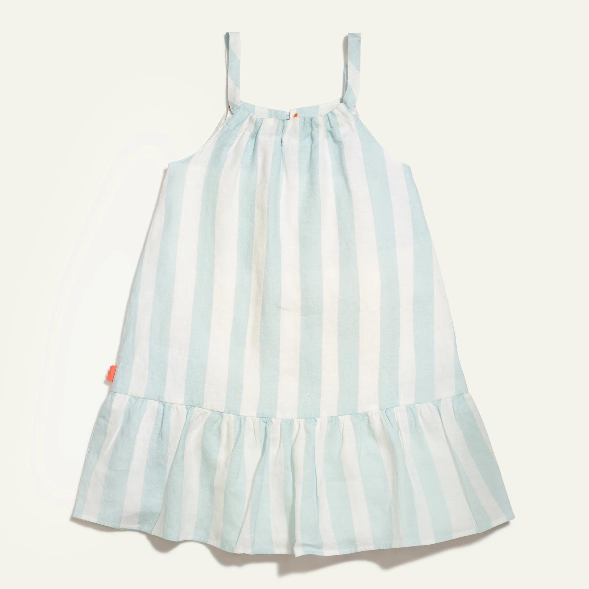 Linen Cabana Stripe Strappy Kid Dress | Mon Coeur