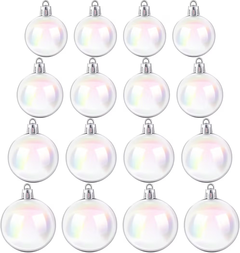Kathfly 16 Pcs Iridescent Christmas Balls Ornaments Plastic Iridescent Ornament for Christmas Tre... | Amazon (US)