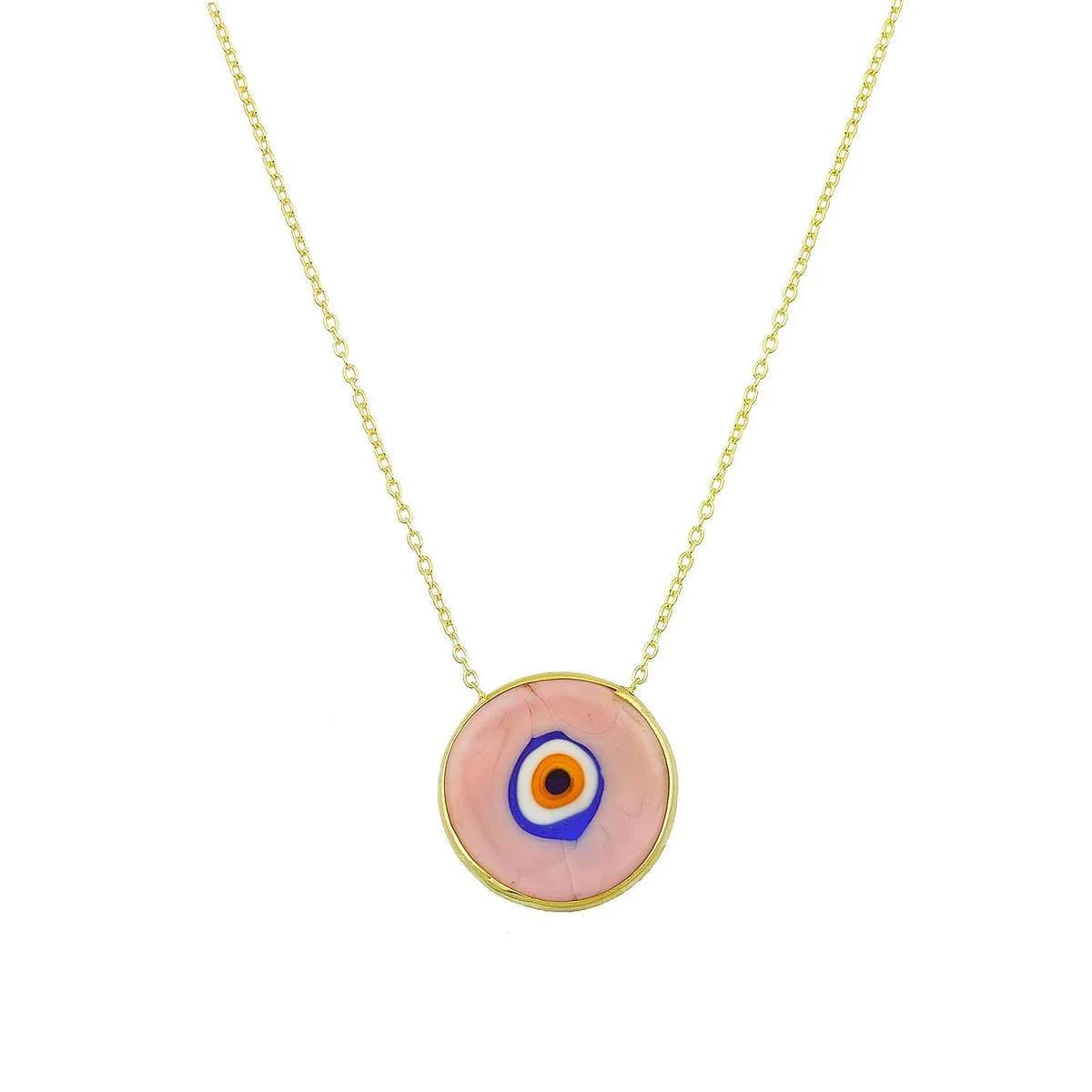 Antique Evil Eye Necklace in Pink | Ragen Jewels