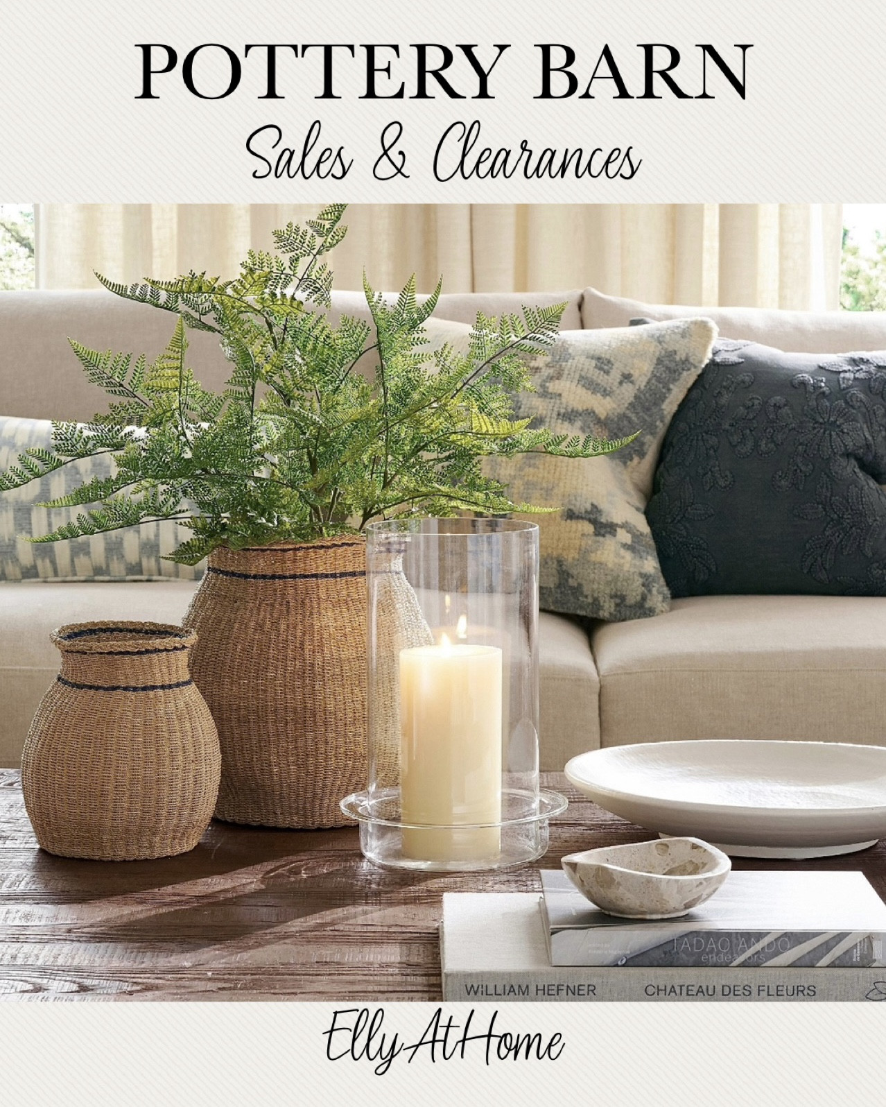 Spring styling at Pottery Barn with new decor, throw pillows, hurricane lanterns and more favorites! Shop sofas and more coordinating pieces! Spring home decor accessories and furniture. Living room. 

#LTKHome #LTKSaleAlert #LTKFindsUnder50