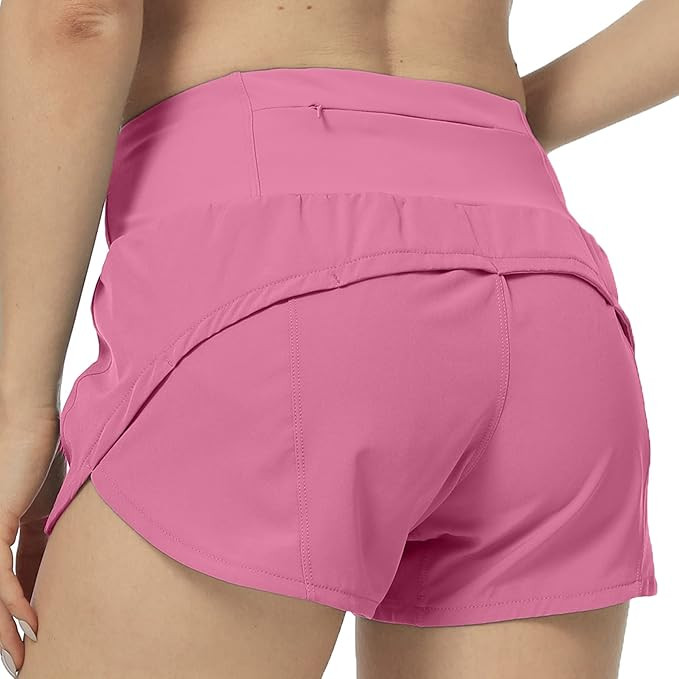 Rrosseyz Running Shorts for Women with Liner High Waisted Womens Athletic Shorts with Zip Pocket ... | Amazon (US)