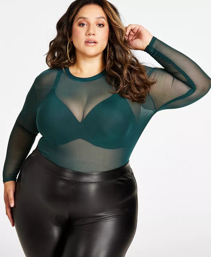 Trendy Plus Size Sheer Mesh Top | Macy's