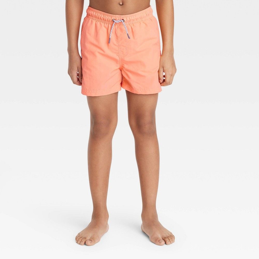 Boys' Solid Swim Trunks - art class™ Orange XL | Target