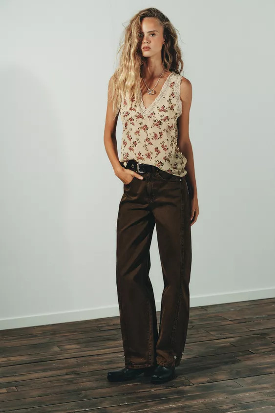 TRF BAGGY BARREL MID-RISE JEANS | Zara US