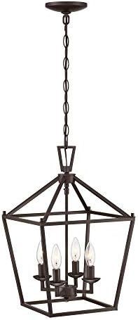 MOTINI 4-Light Lantern Pendant Light Oil Rubbed Bronze Finish 12" Cage Farmhouse Orb Chandelier w... | Amazon (US)