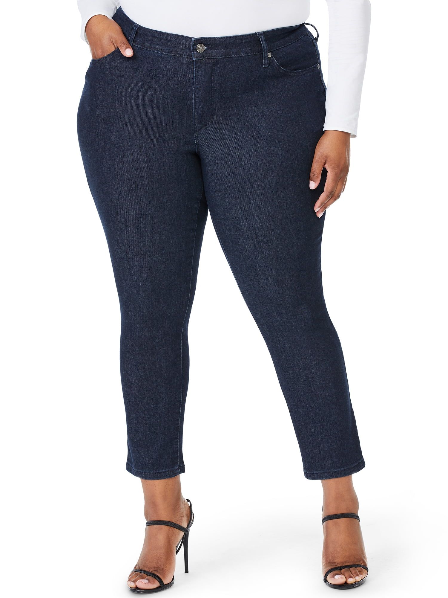 Sofia Jeans by Sofia Vergara Plus Size Skinny Mid-Rise Stretch Ankle Jeans - Walmart.com | Walmart (US)