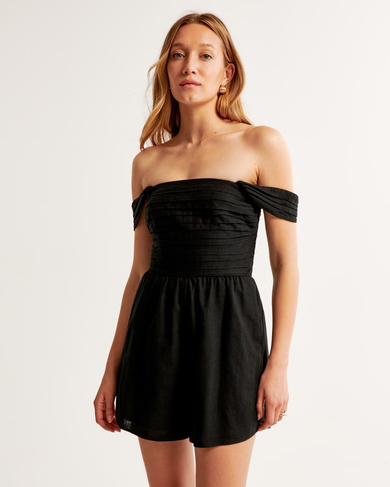 Emerson Off-The-Shoulder Romper | Abercrombie & Fitch (US)
