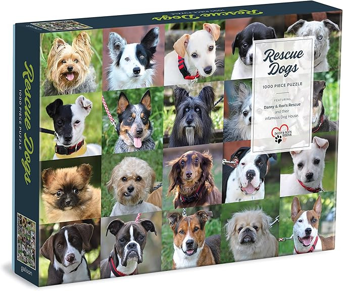 Galison Rescue Dogs Puzzle, 1000 Pieces, 27” x 20” – Difficult Dog Jigsaw Puzzle Featuring Stunning  | Amazon (US)
