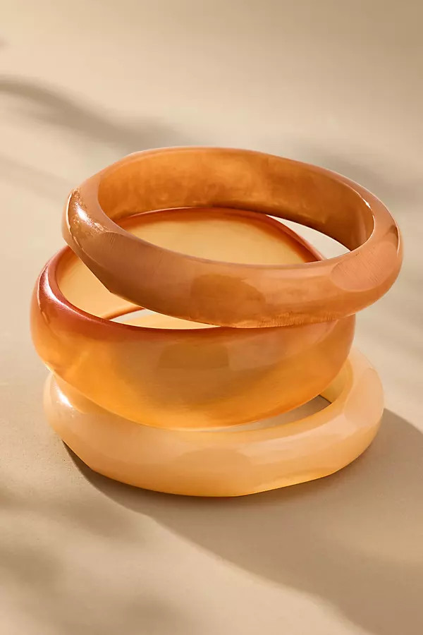 Round Bangle Bracelets, Set of 3 | Anthropologie (US)