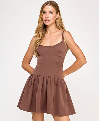 SENI & CADE Juniors' Drop-Waist Sleeveless Fit & Flare Dress - Macy's | Macy's