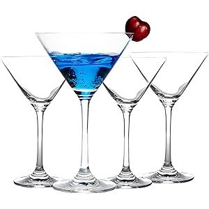 JEKOSEN Crystal Martini Cocktail Glasses 10 Ounce Set of 4 Premium Strong Lead-Free Clear… | Amazon (US)