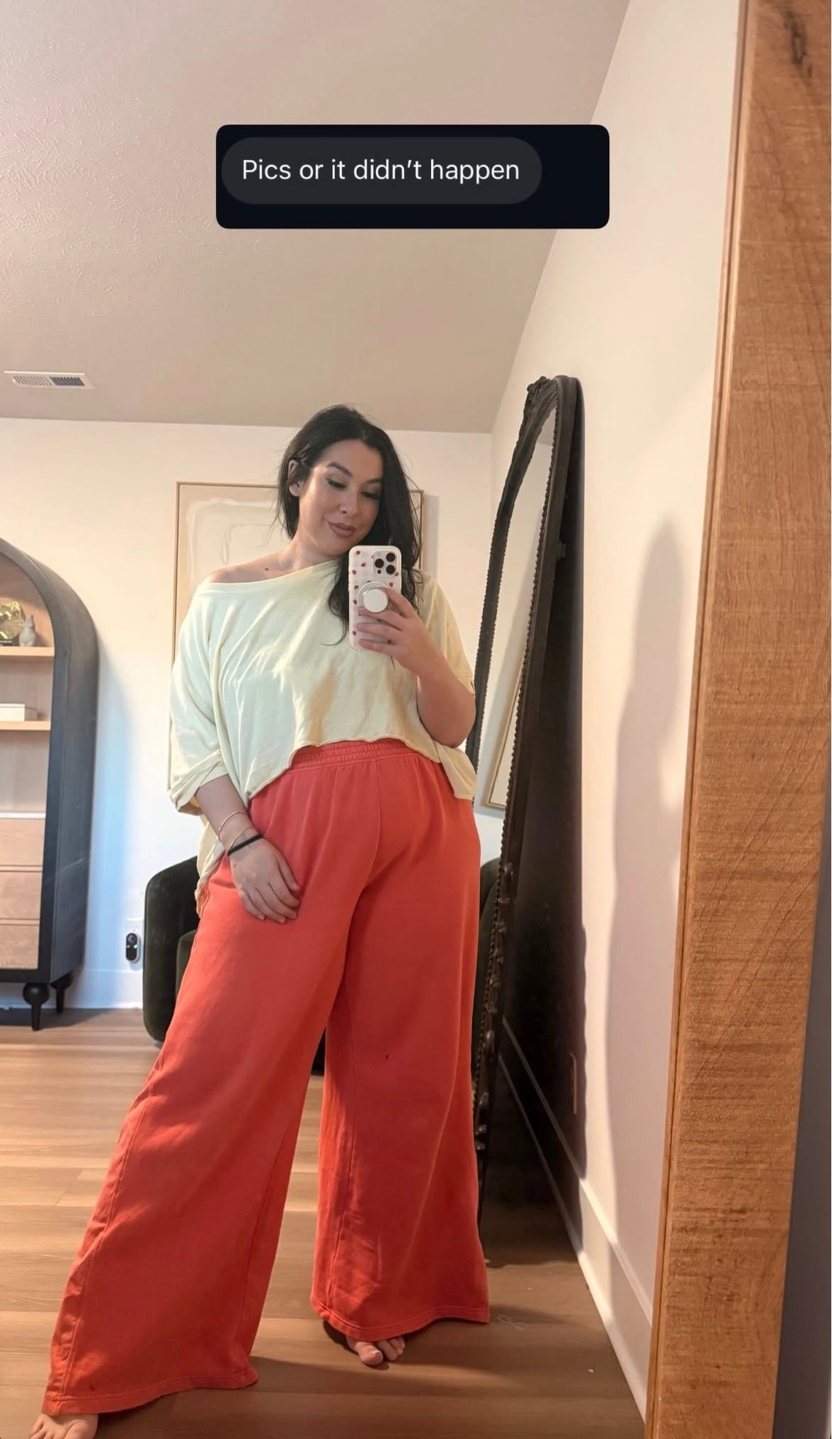 I thought i’d be bright and fun and wer this yellow shirt with red pants. Is it cute or is it giving Mcdonald’s 🤣 Great pieces on their own at least! 

#LTKootd #LTKMidsize #LTKSeasonal