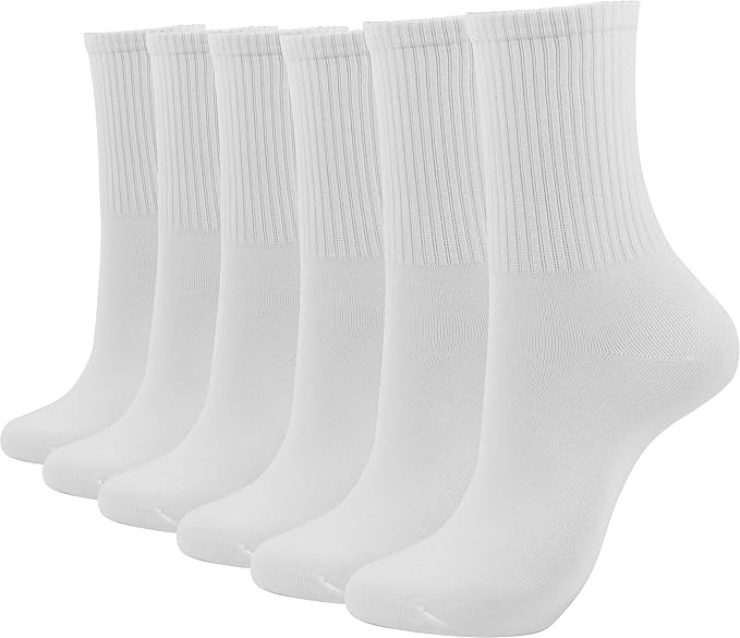 BenSorts Women Crew Sock Casual Cotton Calf Socks 6 Pairs Size 5-11 | Amazon (US)