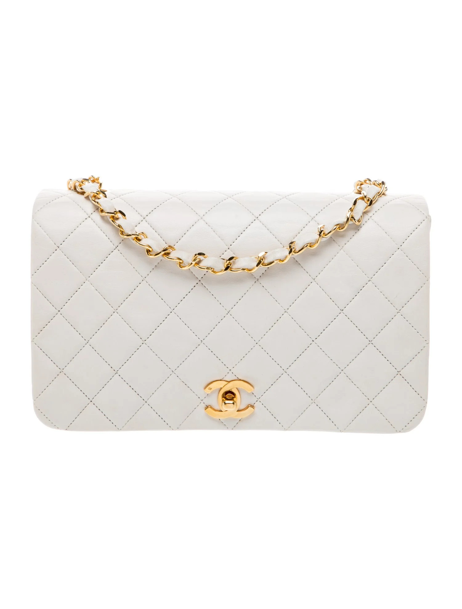 Chanel Quilted CC Flap Bag - White Shoulder Bags, Handbags - CHA1389763 | The RealReal | The RealReal