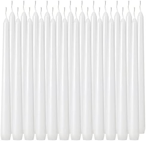24 Pack Tall White Taper Candles, 10 inch (H) Dripless, Unscented Dinner Candle, Smokeless Taper ... | Amazon (US)