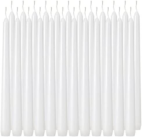 24 Pack Tall White Taper Candles, 10 inch (H) Dripless, Unscented Dinner Candle, Smokeless Taper ... | Amazon (US)