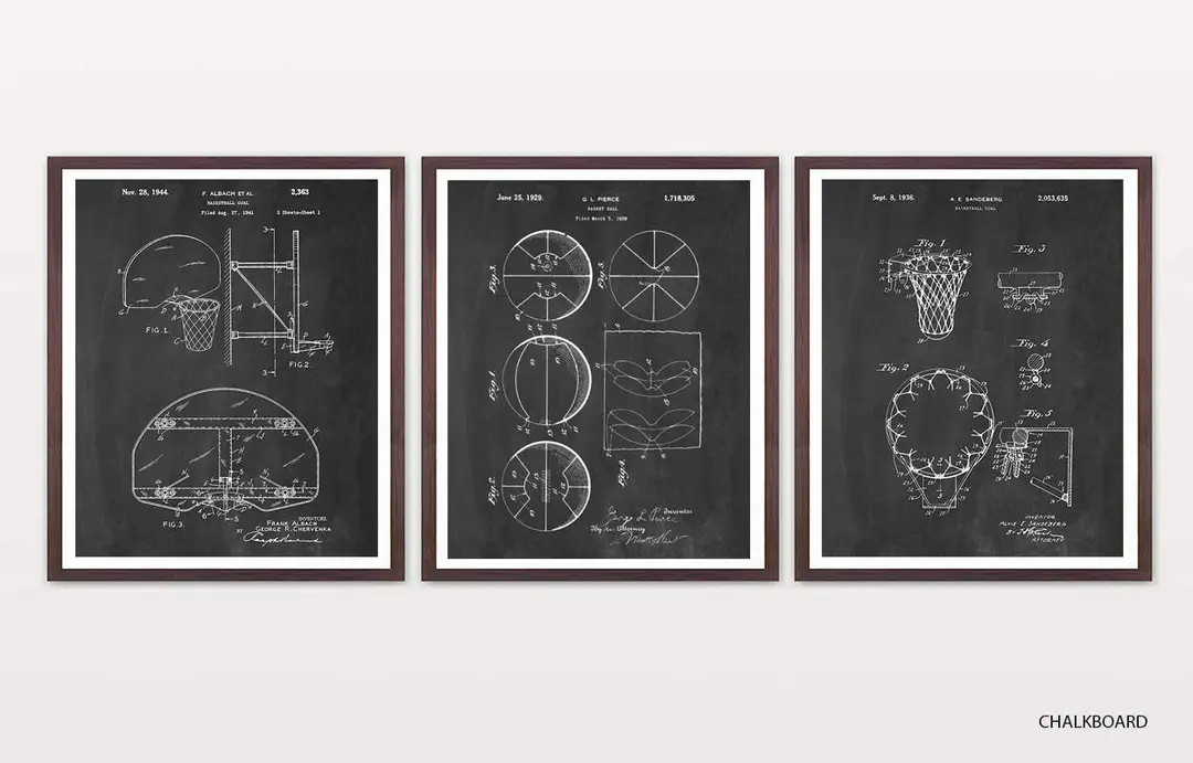 Basketball Patent Wall Art, Basketball Poster, Sports Themed Room Decor, March Madness, Basketbal... | Etsy (US)