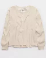 Aerie Waffle Henley Sweatshirt | Aerie