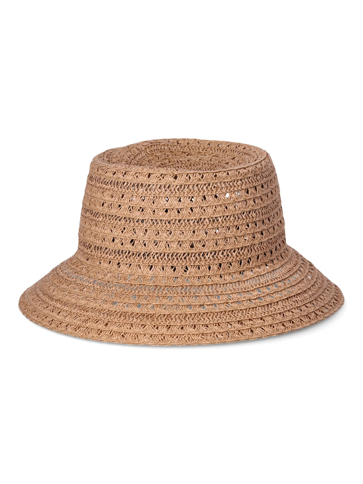 Time and Tru Women's Paper Bucket Hat, Natural | Walmart (US)