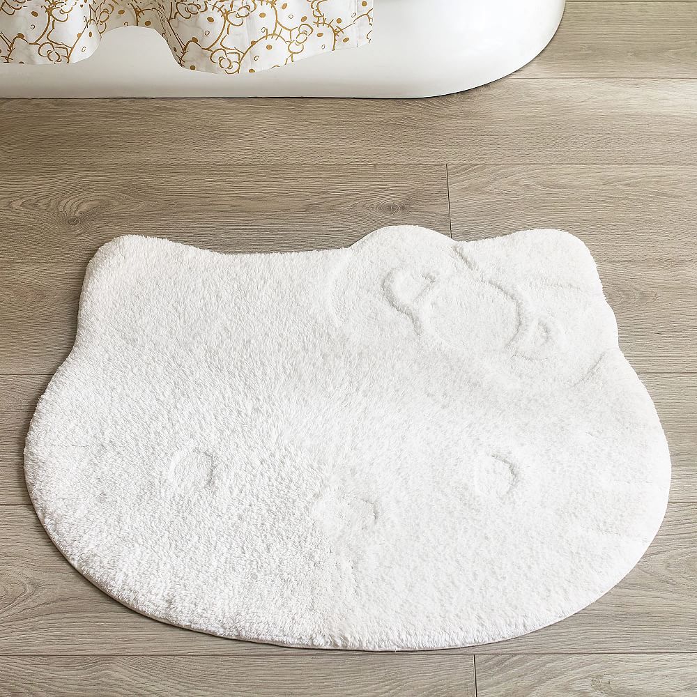 Hello Kitty(R) Shaped Bath Mat, O/S, White | Pottery Barn Teen