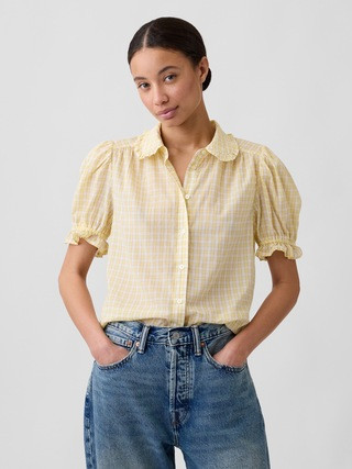 Relaxed Voile Puff Sleeve Top | Gap Factory